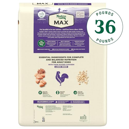 Image of Nutro Max Large Breed Dry Dog Food, Farm-Raised Chicken, 36 lb