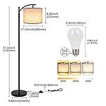 ROTTOGOON Floor Lamp for Living Room with 3 Color Temperatures LED Bulb, Standing Lamp Tall Industrial Floor Lamp Reading for Bedroom, Office (9W LED Bulb, Beige Lampshade Included) -Black - Image 4