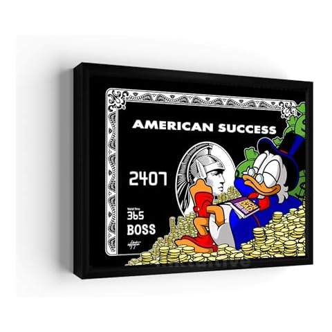 Inktuitive “American Success” Inspirational Wall Decor for Office, Canvas Inspirational Wall Art|Motivational Art Office Pictures for Wall, Inspirational Quotes Wall Art, 16x12 in (Black Frame) Cover