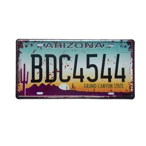 KETMEDI Retro Arizona License Plate, Rusty Brown, 12"X6", Tin, Car Front Decor, Home Decor-03