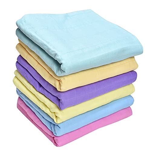 Image of MK Handicraft(PurpleCrown),Pack of 6pieces Multicolor Pure Breathable Cotton and high Absorbent Cribsheet for Newborn Babies, Swaddler Cum Comforter for Infants.(Children: S, 65cmx50cm, Pink)