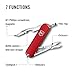Victorinox Jetsetter Swiss Army Knife, Compact 7 Function Swiss Made Pocket Knife with Scissors, Magnetic Phillips Screwdriver and Key Ring – Red
