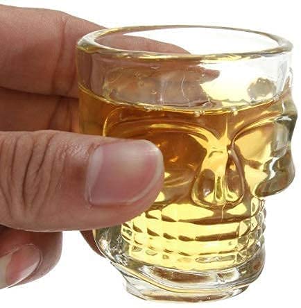 Image of Kosh Fancy Design Crystal Clear Heavy Base Skull Shot Glass for Vodka, Tequila, Liquor Shot, Wine Tasting, Cocktail Pour, Bar - (60 ml Approx) (Skull Shape, Pack of 12)