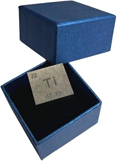 Titanium Cube 1" Titanium Element Metal Cube for Element Collection Periodic Table Collection (Titanium)