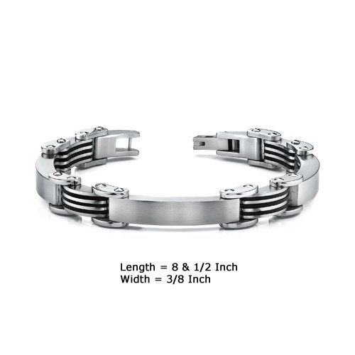 Peora European Style Rugged Mens Stainless Steel Bracelet #TOP3