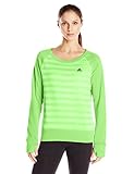 adidas Performance Women's Ultimate Fleece Crew Sweatshirt, Large, Solar Green/Purple
