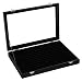 SONGMICS 120 Ring Display Case 11 Rows Jewerly Organizer Earring Showcase Box with Glass Lid Black UJDS301