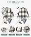Womens Casual Plaid Shacket Flannel Button Down Long Sleeve Shirt Fall Jacket Shackets 6062 D-Brown Small