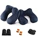 FMAB Travel Pillow, 2PCS Inflatable Neck Pillow with Ear Plugs, Eye Mask, Drawstring Bag and Soft Velvet Neck Support