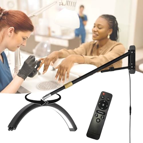 TBANVOO Half Moon Light for Lash Tech, Estheticians Wall Mount Lamps for Eyelash Extensions, Adjustable Angle& Height - Professional Beauty Salons Lash Light