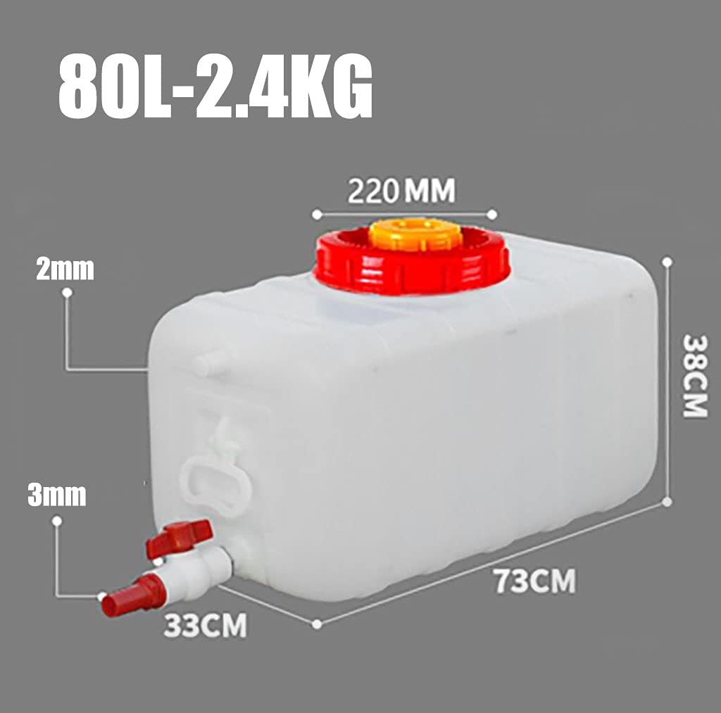 Water Tank Camping Square Barrel Plastic Bucket 80L Portable Water Container Outdoor Travel Multifunctional Water Tank Portable Car Camping Water Tank Drinking Water Container(Size:80L)