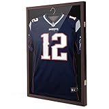 JAXPETY Jersey Display Frame Case Large Sports Jersey Frame Wood Jersey Shadow Box Case with UV...