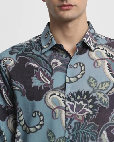Image of MUFTI Multicolor Paisley Slim Fit Shirt