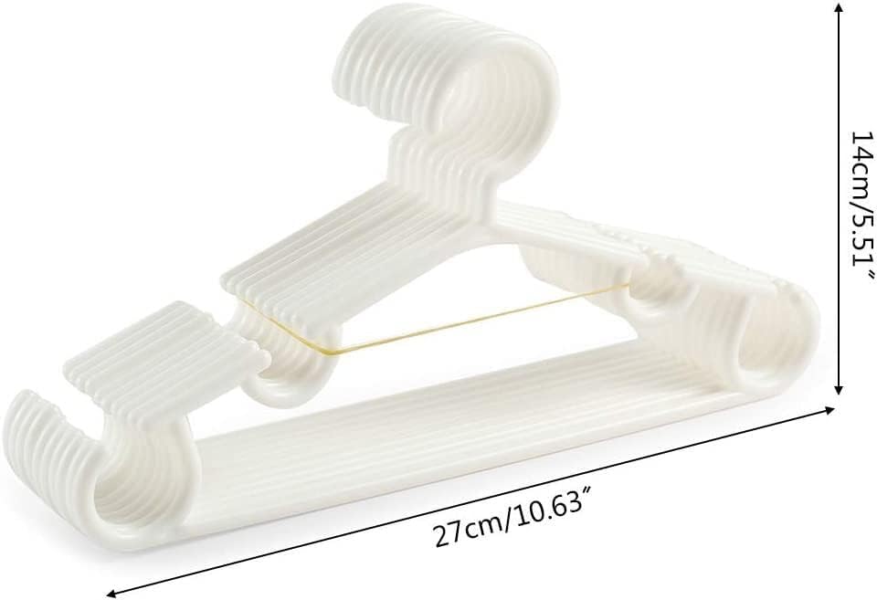 Miniatura 3 de Blanco 10 unidsset plástico portátil ropa percha niño perchas gancho para el hogar almacenamiento de ropa ahorro de espacio