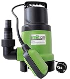 Schmutzwasserpumpe Tauchpumpe Pumpe ( 400W, max. 10.000 l/h, 5,5m Förderhöhe ) Körnergröße 35 mm mit stufenlosem Schwimmer, Brunnenpumpe, Abwasserpumpe, Gartenpumpe