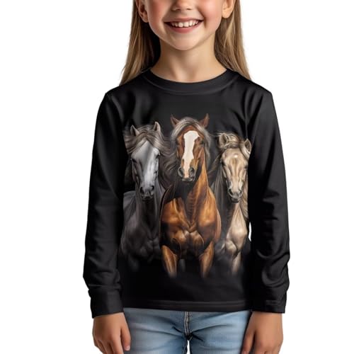Image of Kids Long Sleeve Shirts for Girls 3-16 Year Old Cute Clothes for Teen Girls Casual Workout Tops