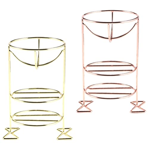 minkissy 2pcs Beauty Sponge Holder Make up Puff Sponge Stand 3 Layer Beauty Egg Storage Rack Metal Foundation Holder Sponge Drying Stand for Women Girls