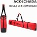 Imagen de AUMTISC Bolsas para Kit de esquí Bolsa de Deportes de Invierno de Viaje Individual Acolchada para Transportar esquís Bolsillo para Equipo con asa Ajustable Rojo 170cm