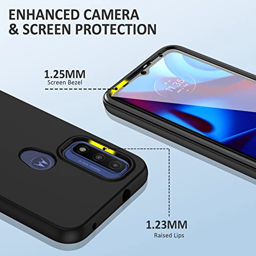 PUJUE for Motorola Moto-G Pure Phone Case: G Play 2023 | G Power 2022 Silicone Matte Case 360 Full Protection - Rugged Bumper Sturdy Shockproof Drop Protective TPU Cell Phone Cover Woman Men (Black) by PUJUE - Image 3