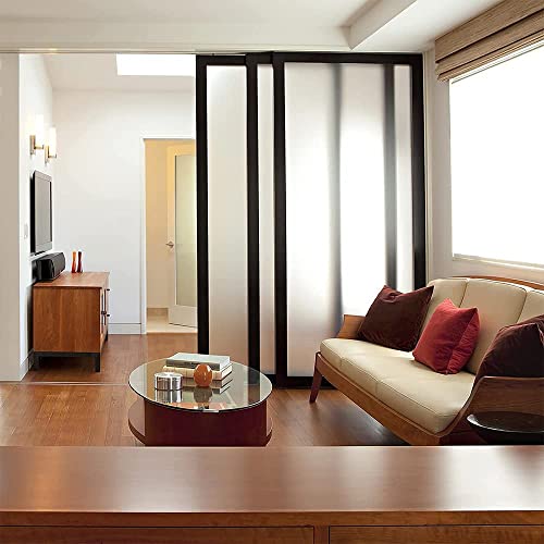 Image of WISDOM Frosted Window Film Decorative Window Glass Sticker Self Adhesive Film 20x96 Inches Frosted Film