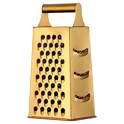 Luxshiny Grattugia in Acciaio Inossidabile Oro Utensile Multifunzione Per Verdure E Formaggio Design Compatto 11.3 X 8.5 X 23.9 Cm