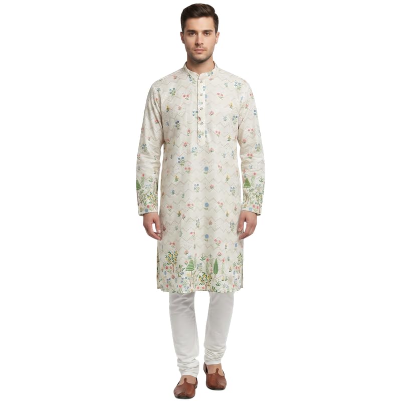haji salim Men's Cotton Blend Crochet Design Kurta | Full Sleeve Regular Fit Traditional Ethnic Wear | Festive Wedding Eid Party Casual Kurta for Men | Only Kurta (1 Piece)-picture-44