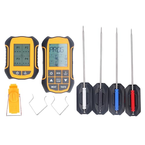 Fafeicy Termómetro de Barbacoa Digital, Herramienta de Cocina de Sonda Inalámbrica con Pantalla de Fondo, Medición Precisa de Temperatura para Chefs de Casas y Amantes de la Parrilla