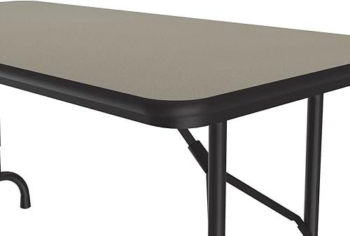 Miniatura 305 de Correll - Mesa plegable de altura ajustable y resistente, parte superior laminada de alta presión, fabricada en Estados Unidos, delantal de acero