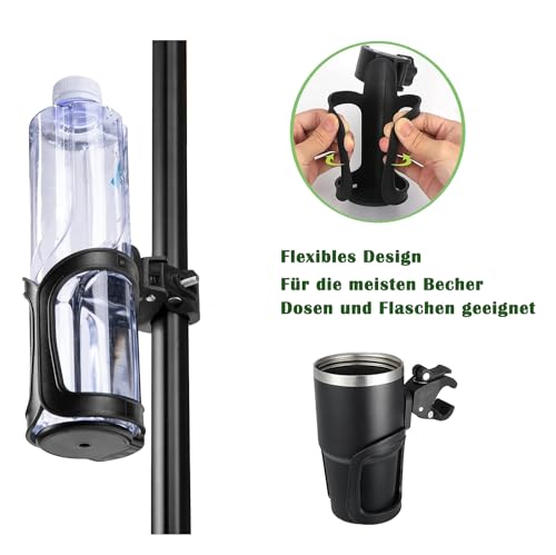 Voarge 2 Stück Getränkehalter für Kinderwagen,360 Grad Rotation Nuckelflaschen kaffeehalter, Flaschenhalter Fahrrad, Getränkehalter Fahrrad,Fahrräder, Kinderwagen und Rollstuhl