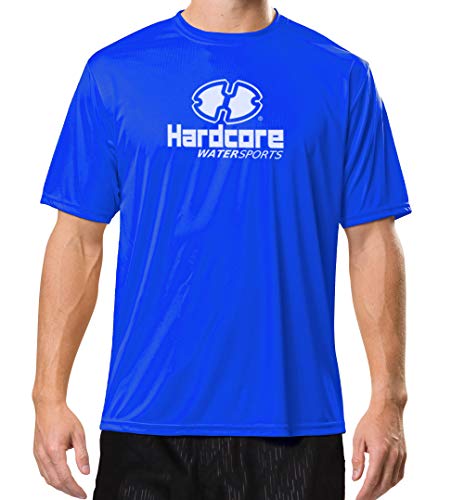 Image of Hardcore Water Sports Mens Rash Guard Surf Swimwear Swim Shirt SPF Sun Protection Loose Fit Fitting