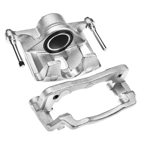 Image of Detroit Axle - Front Driver Side Brake Caliper w /Bracket Replacement for 2001-2005 Honda Civic Acura EL