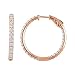14K Rose Gold 2 CTW Diamond Inside/Outside 29.5x2.1mm Hoop Earring Pair