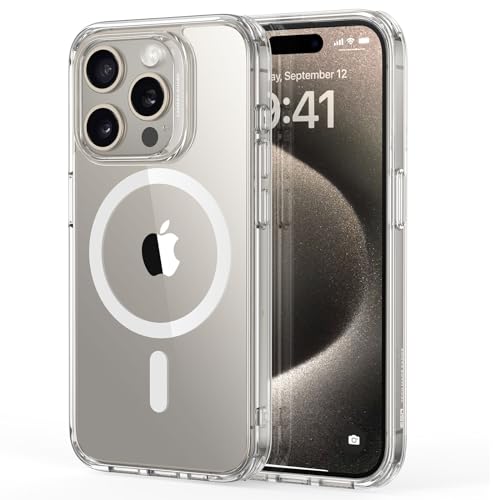 ESR for iPhone 15 Pro Case, Compatible with MagSafe, Shockproof Military-Grade Protection, Scratch-Resistant Back, Magnetic Phone Case for iPhone 15 Pro, Classic Hybrid Case, Clear