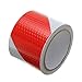 Produktbild tuqiang® 300 cm × 5 cm rot mit weiß Twill reflektierendes Klebeband Selbstklebend Sicherheit Warnung Conspicuity Night Reflektor Streifen Tape Film Aufkleber
