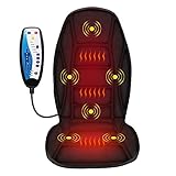 CuPiLo Full Back Massager with Heat,5 Vibrating Modes & 2 Heat Levels,Back Massager Chair Pad,Electric Massage Seat Cushion, Seat Massage Pad,Ideal Gifts for Dad,Mom,Him,Her(Black)