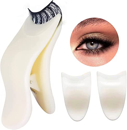 2 Pcs False Eyelash Applicator Tool，Eyelash Tweezer Eyelash Clip Clamp Women Makeup Fake Eyelashes Auxiliary Clip Cosmetic Tool for Beginners, Eyelash Tweezers for False Lashes, Eyelashes Buddy Kit - Thumbnail 2
