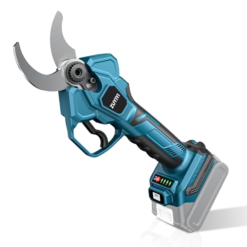 ZUYIYI Cordless Electric Pruning Shears for Makita 18V Battery(NOT Included) 2 Cutting Diameter Brushless Power Pruner LCD Display 4 Levels Adjustable Branches Cutter for Tree & Flower Trimming