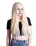 HDE Women's Long Straight Blonde Hair Wig for Cosplay Costumes (Platinum Blonde)