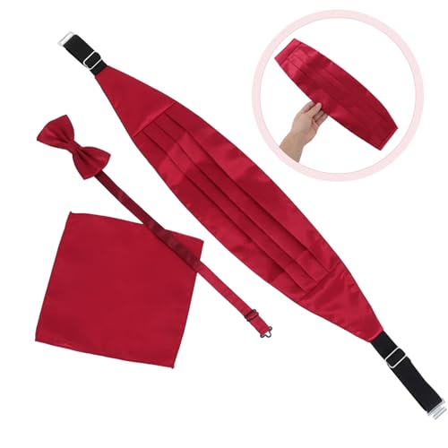 Set 3 piezas corbatas de moño para hombre con pañuelo miniatura 7