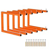 Asxevn 6 Pack Lumber Storage Rack | Wall-Mounted Wood Storage | 6-Tier Heavy-Duty Lumber Rack | 1320 lb Capacity Garage Metal Wood Organizer | Indoor/Outdoor Use (6 Pack-6 Level)