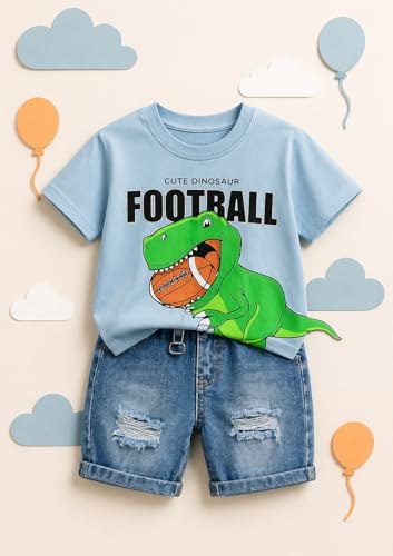 Image of Bold N Elegant Cotton Cute Cartoon Printed Half Sleeve T-Shirt And Shorts Clothing Set For Infant Toddler Baby Boy Girl