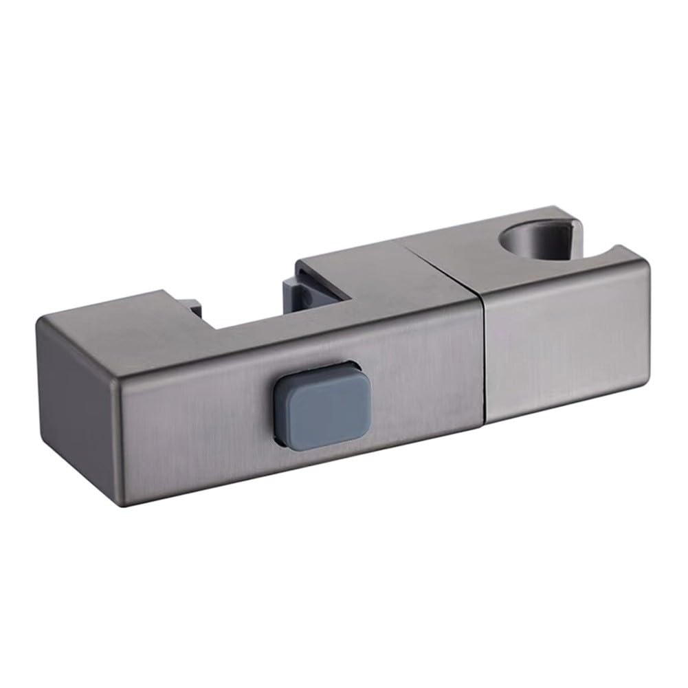 Adjustable Rectangular Shower Head Holder Bracket Rotatable Sprayer Fixed Base for 30×18mm Square Tubes Sliding Sleeve Mount (Gray)