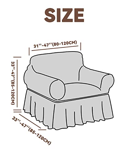 Armchair-Slipcover-1-Piece-Couch-Sofa-Cover-with-Skirt-Durable-Washable-High-Elastic-Stretchable-Easy-Fit-Universal-Furniture-Protector-1-Seater-Brown Armchair Slipcover 1 Piece Couch Sofa Cover with Skirt Durable Washable High Elastic Stretchable Easy Fit Universal Furniture Protector 1 Seater Brown
