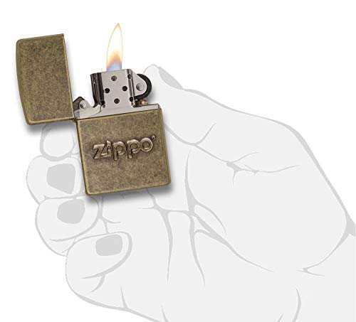 Zippo Encendedor a Prueba de Viento de Latón Antiguo con Caja de Regalo 5