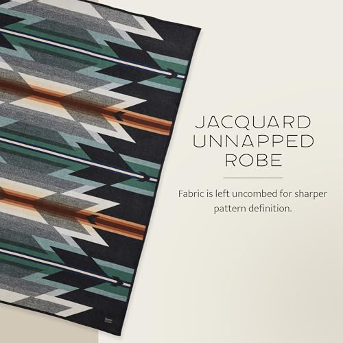 Image of Pendleton Jacquard Unnapped Twin Blanket, 64 x 80 in, Heirloom Virgin Wool