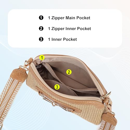 Straw Crossbody Bags for Women Summer Purse Raffia Rattan Woven Beach Bag Shoulder Handbags for Travel Vacation3