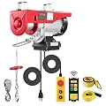 VEVOR Electric Hoist, 1320 lbs 120V Electric Winch with 328 ft Wireless & 14 ft Wired Remote Control, 40 ft Single Cable Lifting Height, Single/Double Slings, Lift Hoist for Garage Warehouse Factory
