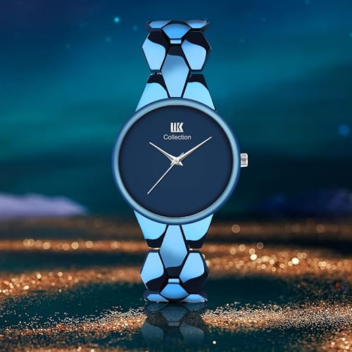 Image of IIK COLLECTION Watch for Women Round Dial |Analogue Quartz Movemnet Ladies Watch|Long Battery Life|Stainless Steel Adjustable Bracelet Chain Strap|Fancy Clasp Safety Watch for Woman