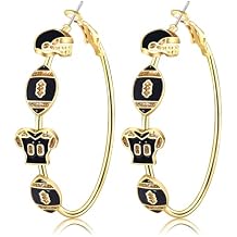 Boderier Game Day Earrings for Women Football Helmet Jersey Hoop Earrings Game Day Team Pride Sports Earrings Accessories Gifts
