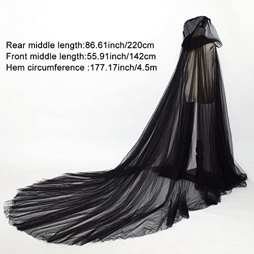 Cape en tulle pleine longueur idéale pour bal costumé et déguisement de sorcière gothique d'Halloween